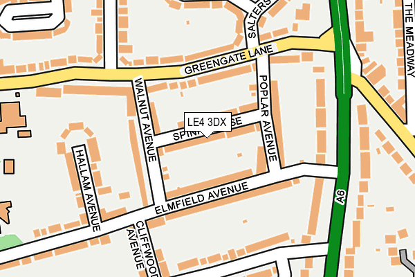 LE4 3DX map - OS OpenMap – Local (Ordnance Survey)