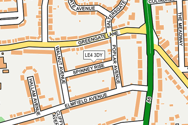 LE4 3DY map - OS OpenMap – Local (Ordnance Survey)