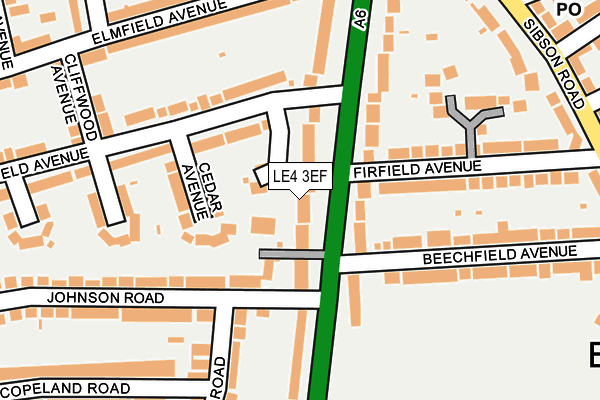 LE4 3EF map - OS OpenMap – Local (Ordnance Survey)