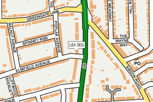 LE4 3EG map - OS OpenMap – Local (Ordnance Survey)