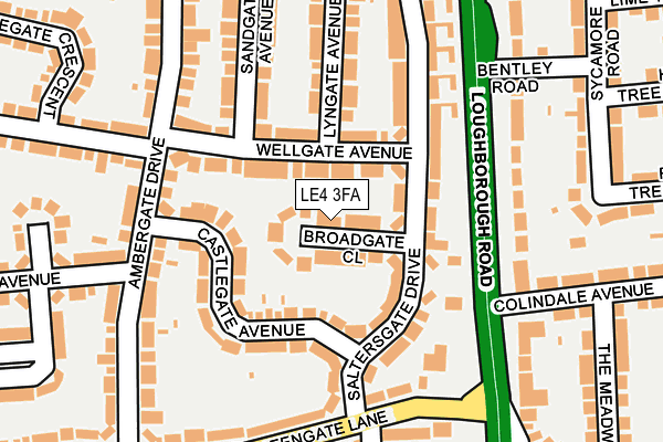 LE4 3FA map - OS OpenMap – Local (Ordnance Survey)