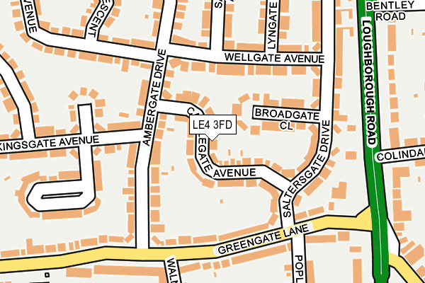 LE4 3FD map - OS OpenMap – Local (Ordnance Survey)