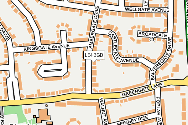 LE4 3GD map - OS OpenMap – Local (Ordnance Survey)