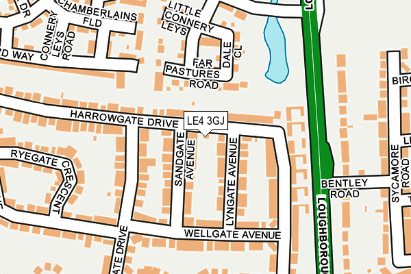 LE4 3GJ map - OS OpenMap – Local (Ordnance Survey)