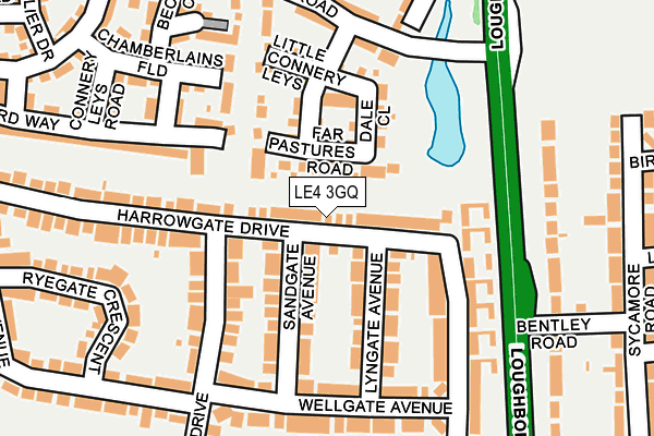 LE4 3GQ map - OS OpenMap – Local (Ordnance Survey)