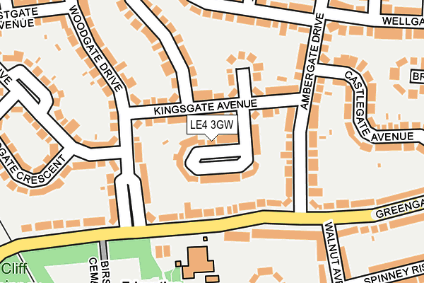 LE4 3GW map - OS OpenMap – Local (Ordnance Survey)