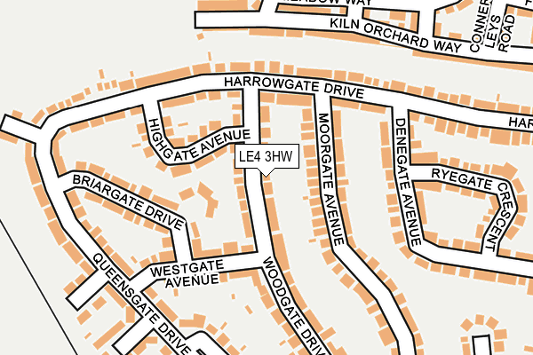 LE4 3HW map - OS OpenMap – Local (Ordnance Survey)