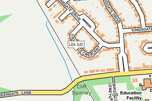 LE4 3JD map - OS OpenMap – Local (Ordnance Survey)