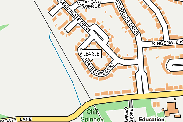 LE4 3JE map - OS OpenMap – Local (Ordnance Survey)
