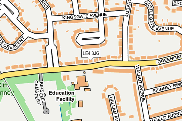 LE4 3JG map - OS OpenMap – Local (Ordnance Survey)