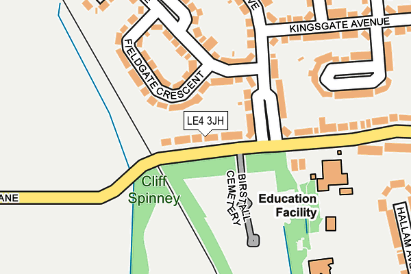 LE4 3JH map - OS OpenMap – Local (Ordnance Survey)