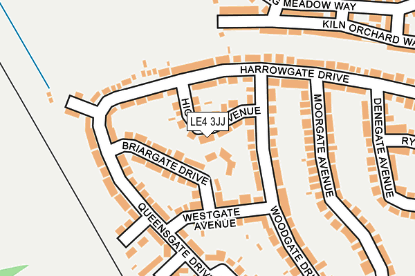 LE4 3JJ map - OS OpenMap – Local (Ordnance Survey)