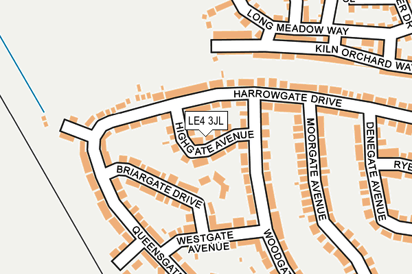 LE4 3JL map - OS OpenMap – Local (Ordnance Survey)