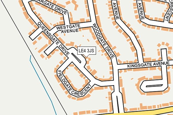 LE4 3JS map - OS OpenMap – Local (Ordnance Survey)