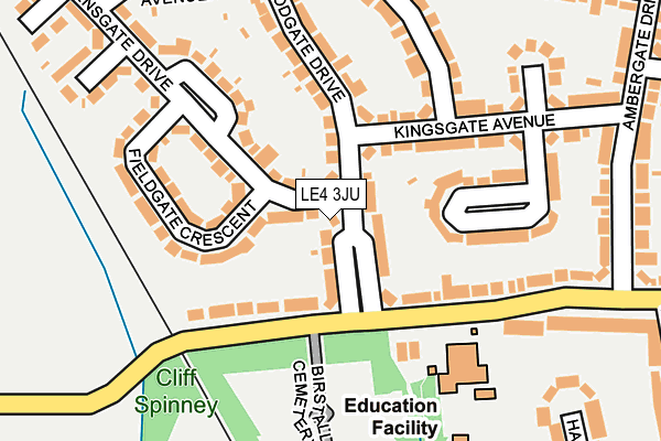 LE4 3JU map - OS OpenMap – Local (Ordnance Survey)