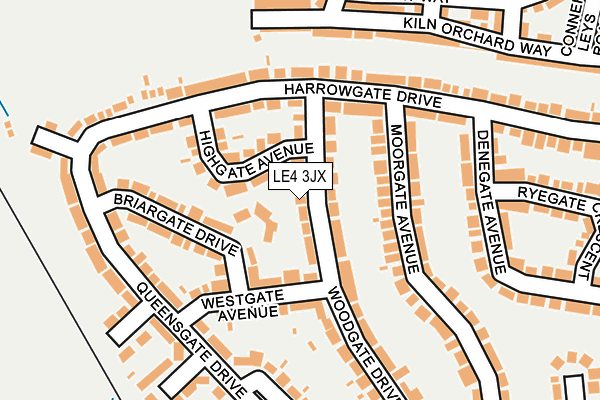 LE4 3JX map - OS OpenMap – Local (Ordnance Survey)