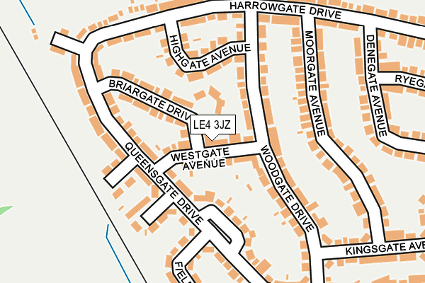 LE4 3JZ map - OS OpenMap – Local (Ordnance Survey)