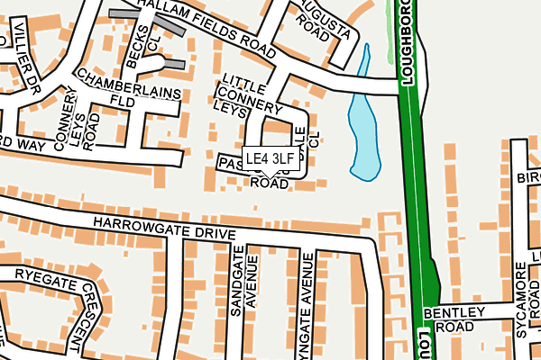 LE4 3LF map - OS OpenMap – Local (Ordnance Survey)