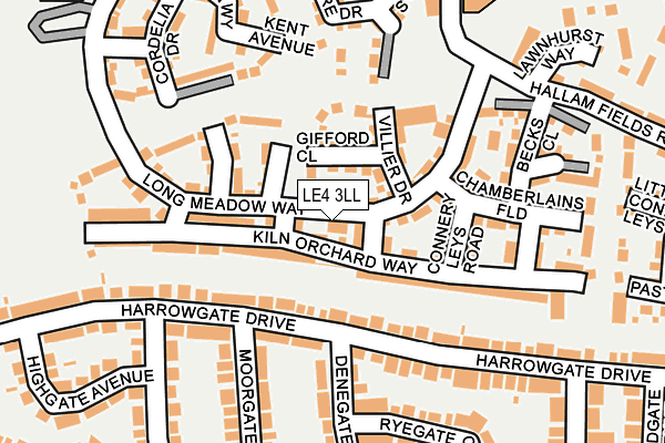 LE4 3LL map - OS OpenMap – Local (Ordnance Survey)