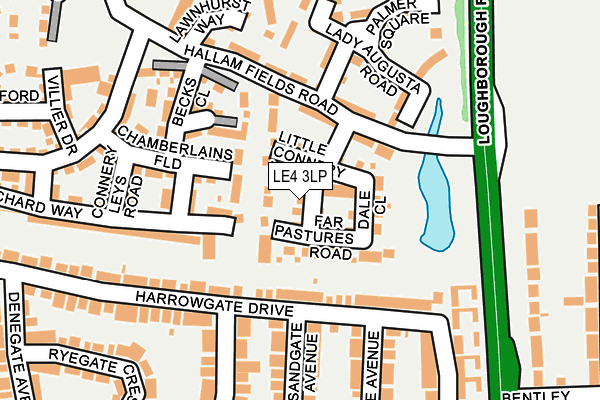 LE4 3LP map - OS OpenMap – Local (Ordnance Survey)
