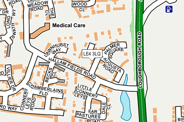 LE4 3LQ map - OS OpenMap – Local (Ordnance Survey)