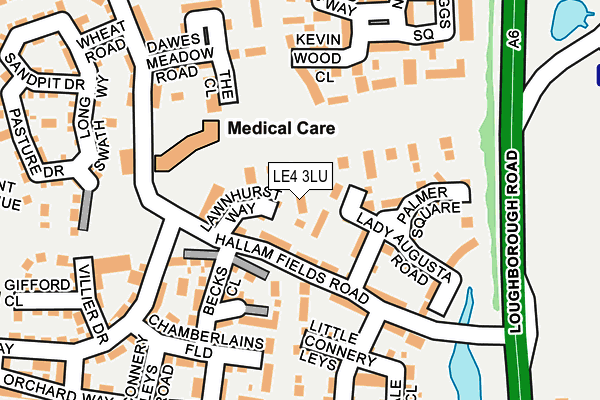 LE4 3LU map - OS OpenMap – Local (Ordnance Survey)