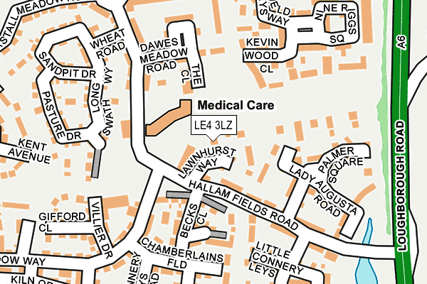 LE4 3LZ map - OS OpenMap – Local (Ordnance Survey)