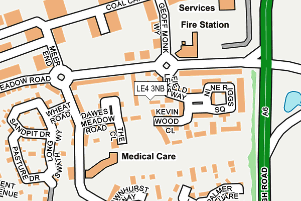 LE4 3NB map - OS OpenMap – Local (Ordnance Survey)