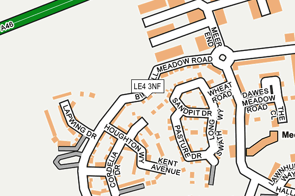 LE4 3NF map - OS OpenMap – Local (Ordnance Survey)