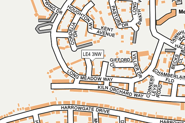 LE4 3NW map - OS OpenMap – Local (Ordnance Survey)