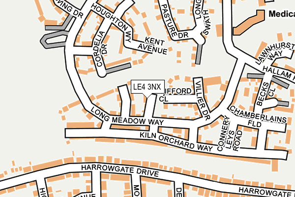 LE4 3NX map - OS OpenMap – Local (Ordnance Survey)