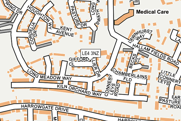LE4 3NZ map - OS OpenMap – Local (Ordnance Survey)