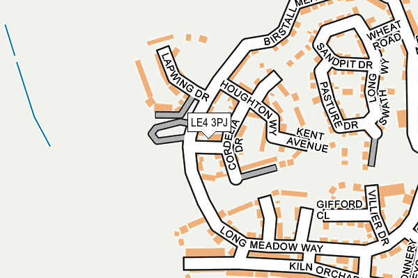 LE4 3PJ map - OS OpenMap – Local (Ordnance Survey)