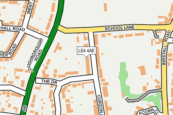 LE4 4AE map - OS OpenMap – Local (Ordnance Survey)