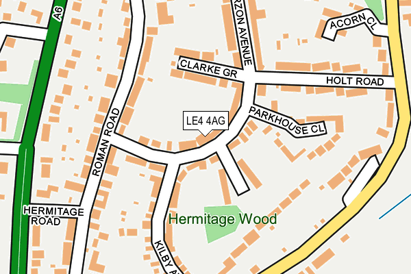 LE4 4AG map - OS OpenMap – Local (Ordnance Survey)