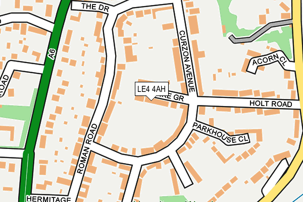LE4 4AH map - OS OpenMap – Local (Ordnance Survey)