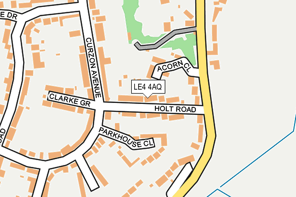 LE4 4AQ map - OS OpenMap – Local (Ordnance Survey)