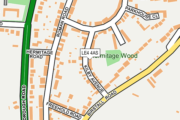 LE4 4AS map - OS OpenMap – Local (Ordnance Survey)