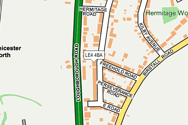 LE4 4BA map - OS OpenMap – Local (Ordnance Survey)