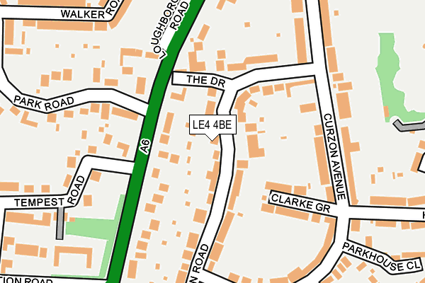 LE4 4BE map - OS OpenMap – Local (Ordnance Survey)