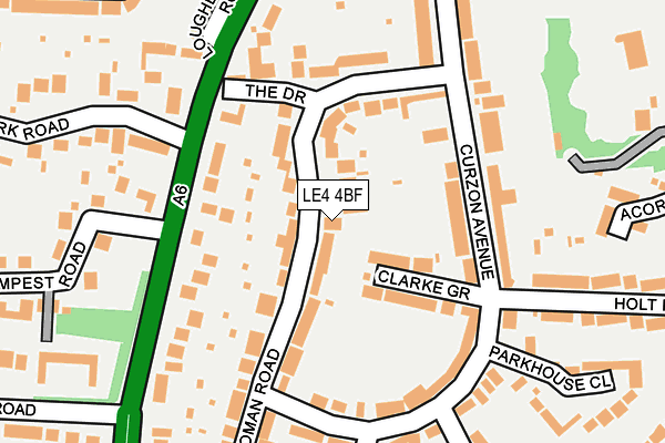 LE4 4BF map - OS OpenMap – Local (Ordnance Survey)