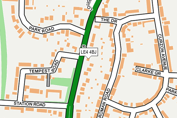 LE4 4BJ map - OS OpenMap – Local (Ordnance Survey)