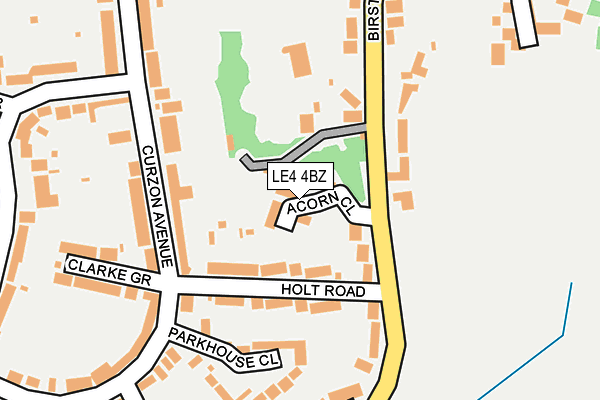 LE4 4BZ map - OS OpenMap – Local (Ordnance Survey)