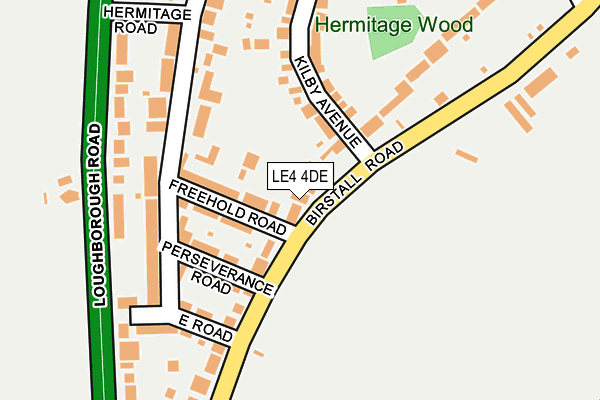 LE4 4DE map - OS OpenMap – Local (Ordnance Survey)