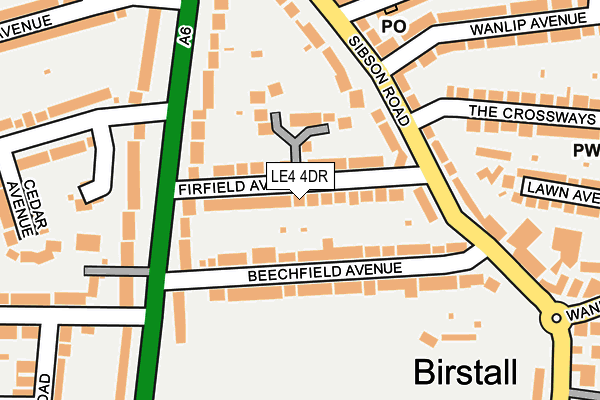 LE4 4DR map - OS OpenMap – Local (Ordnance Survey)
