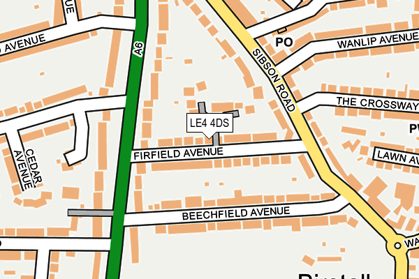 LE4 4DS map - OS OpenMap – Local (Ordnance Survey)