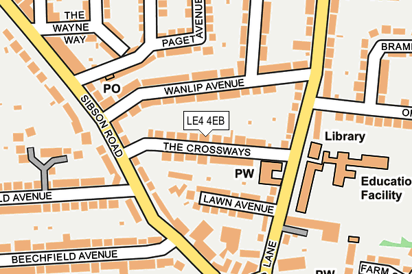 LE4 4EB map - OS OpenMap – Local (Ordnance Survey)