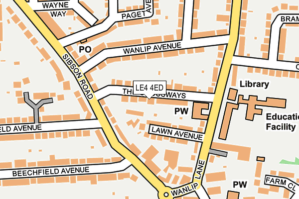 LE4 4ED map - OS OpenMap – Local (Ordnance Survey)