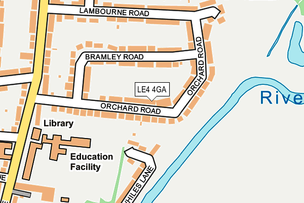 LE4 4GA map - OS OpenMap – Local (Ordnance Survey)