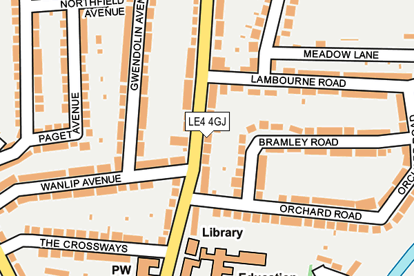 LE4 4GJ map - OS OpenMap – Local (Ordnance Survey)